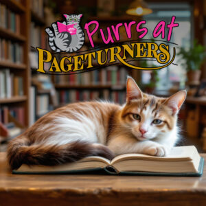 Purrs at Pageturners photo of cat on a book